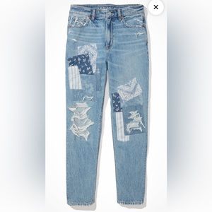 AE Patched Mom Straight Jean